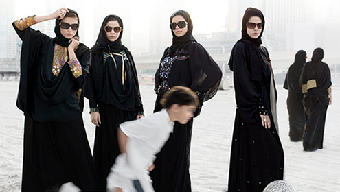 Arab women wearing luxury Abaya's  Think Ethnic